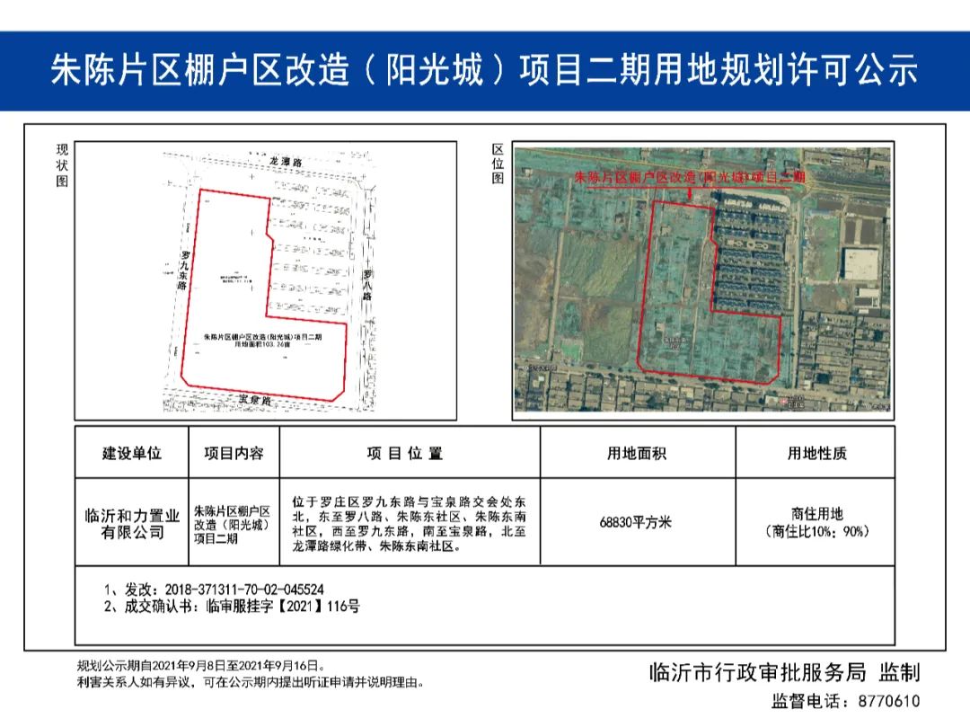 涉及兰山、河东、罗庄，临沂这些项目用地规划公示