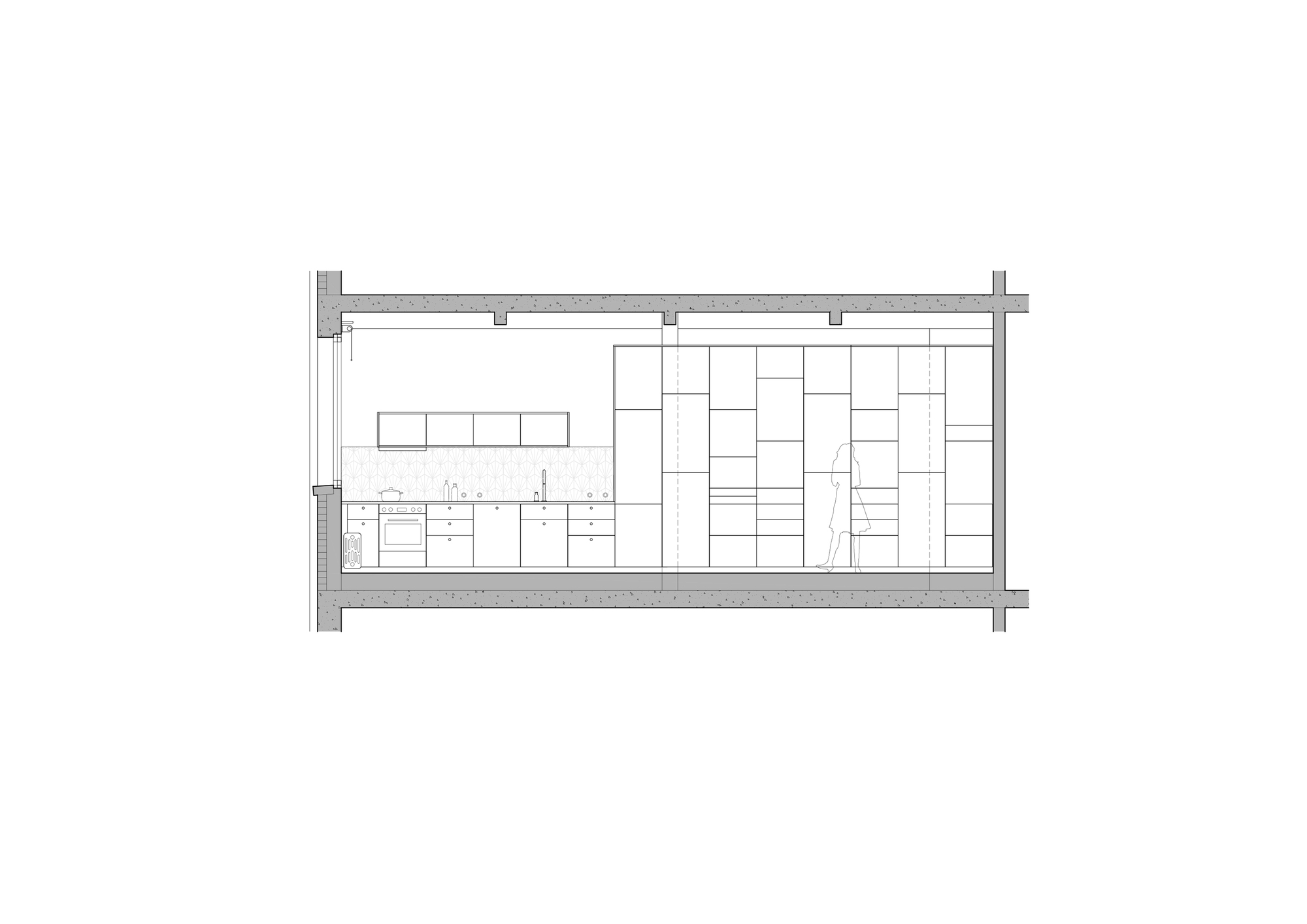 81m²巴黎公寓没有隔墙，一个中岛盒子藏起三室一卫