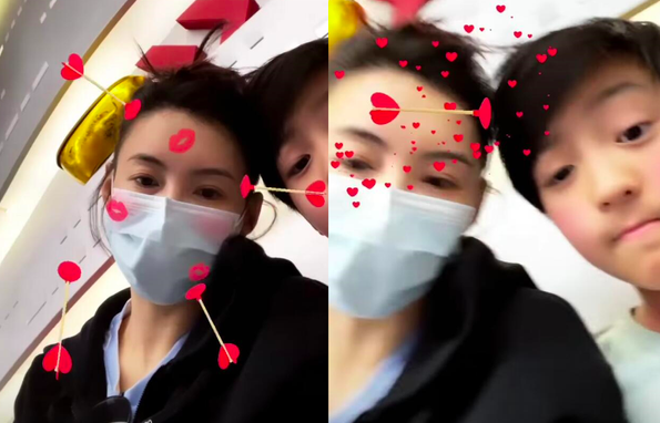 謝振軒繼承謝霆鋒習慣，陪謝振南出門髮型凌亂，卻幫張柏芝提包