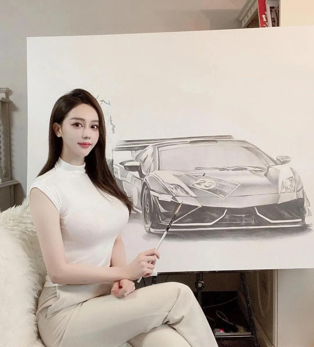 性感大腿美女壁纸 女画家美女图片