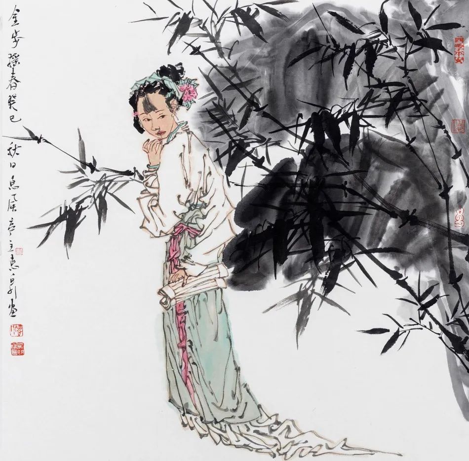 柔美多姿，仪态万方——著名画家徐惠泉以工笔重彩将东方女性的美跃然纸上