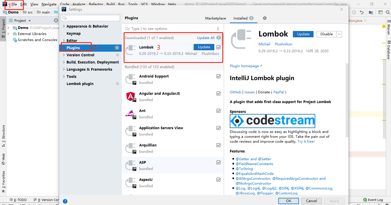 Java：Lombok插件用法笔记