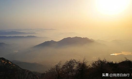 春暖花开阴霾散，清明赏樱登泰山。