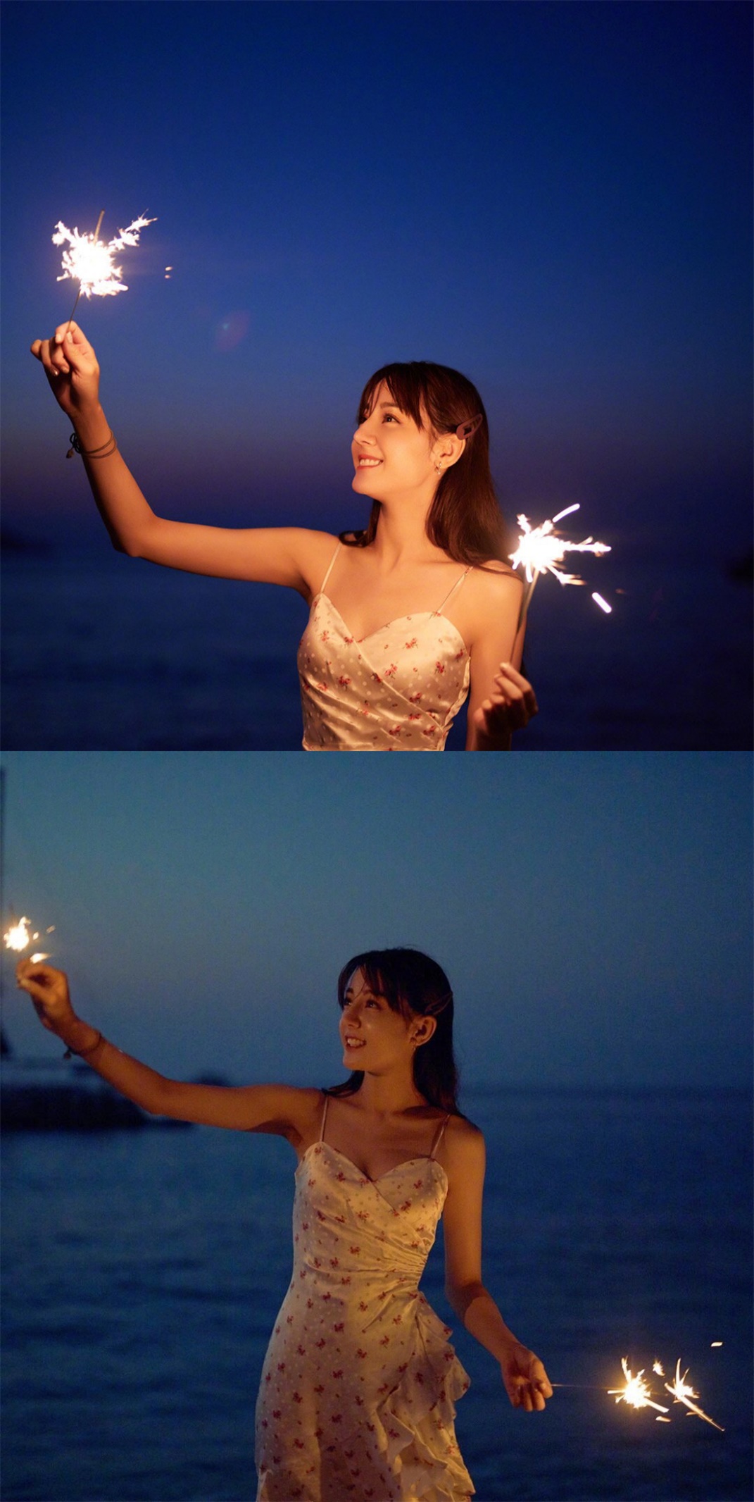 Star takes a picture to also bump into prop, firework good subject is big, which star is the most good-looking? 