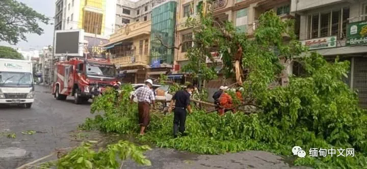 缅甸遭遇强风暴雨冰雹袭击，多个城市一片狼藉