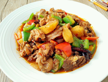 图片[1]-家常版大盘鸡的做法-起舞食谱网