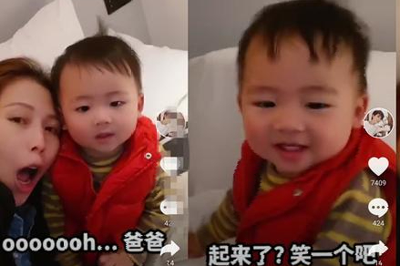 蔡少芬亲儿子叫起床，鱼蛋苦笑和张晋撞脸，被亲哭仍配合做表情