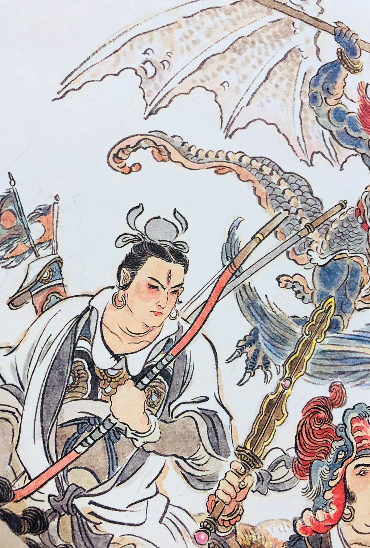 《万仙阵长卷》局部他画了一本《佛教造像集》《封神演义绣像》,里面