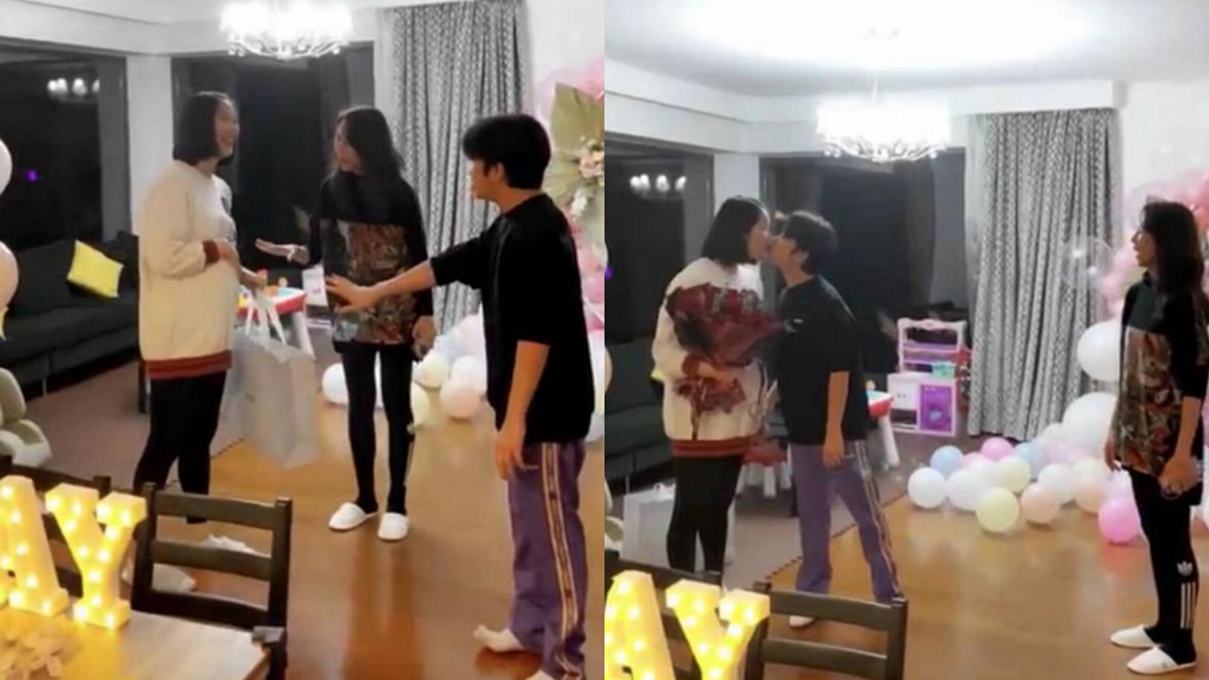 王祖藍曬慶生現場，與李亞男在蔡少芬前熱吻，看肚子李亞男快生了
