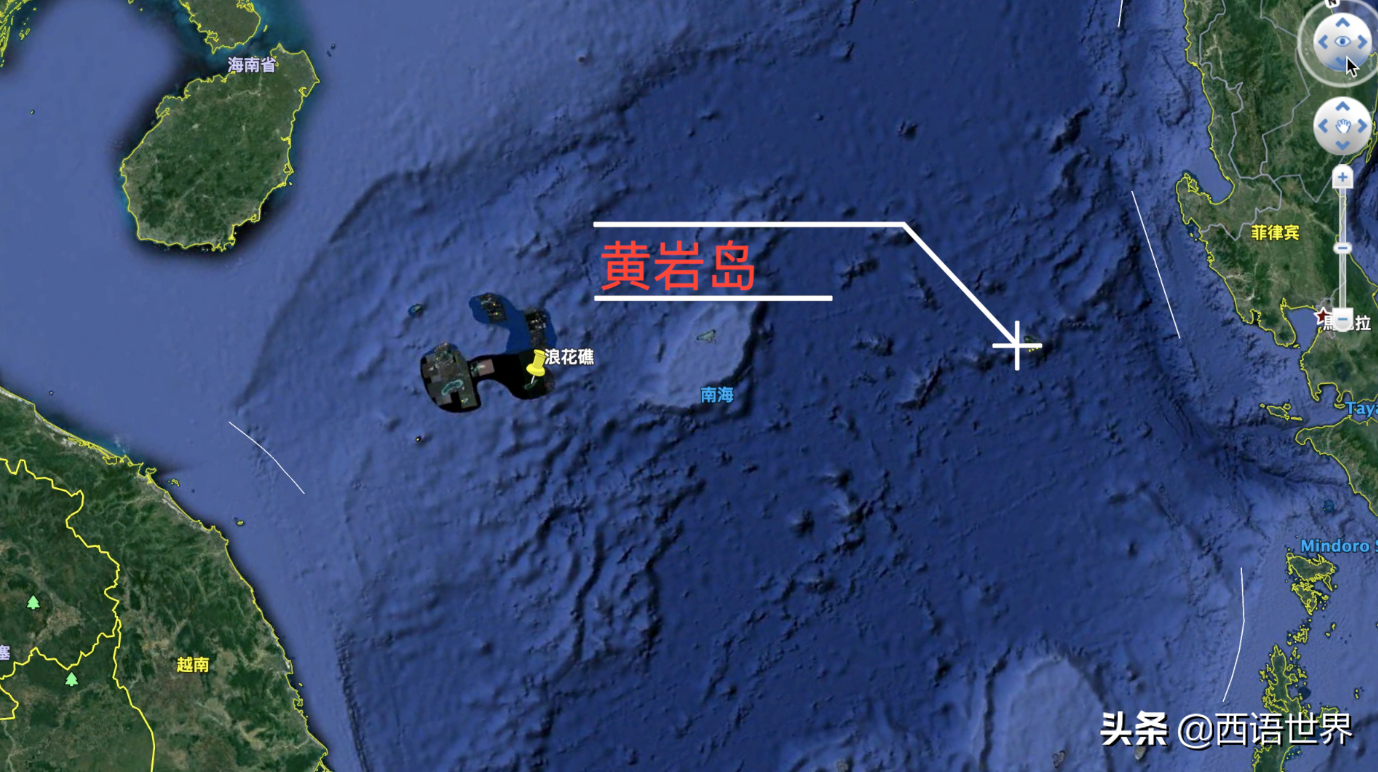 南海中心浪花礁，位于中沙和西沙群岛之间，位