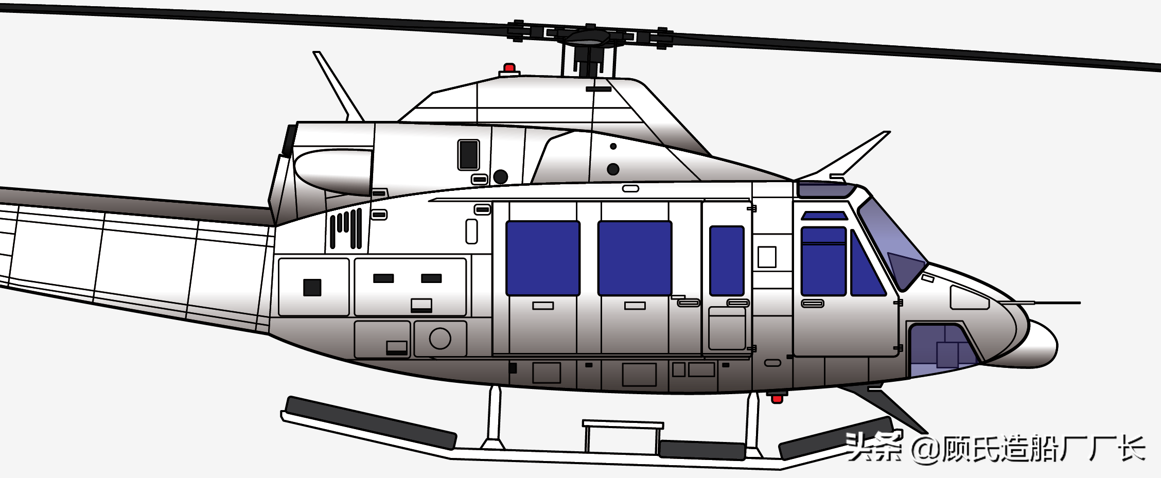 带病飞行空中散架，记海洋直升机公司贝尔412机