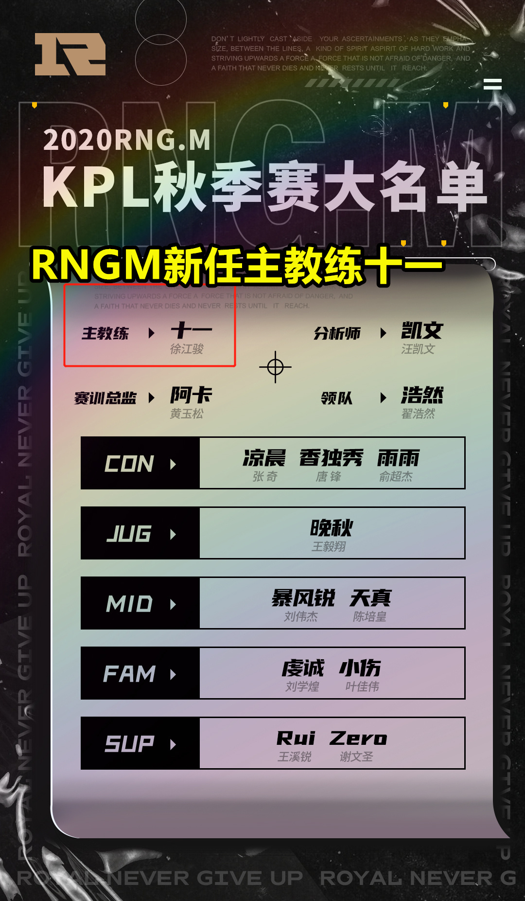 Bottle discloses origin of RNGM Protestantism experienced name, it is to grieve over his team member, the tear looked