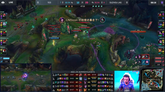 LOL-LPL：icon“快乐风男”亚索抓崩369船长，LNG 3-1复仇淘汰TES