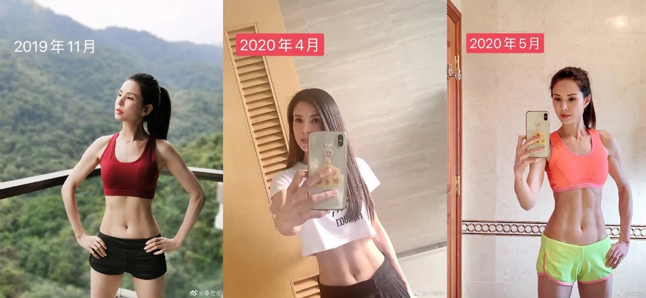 53岁李若彤的马甲线,犹如20岁少女,同款腹肌,这5个动作经常练