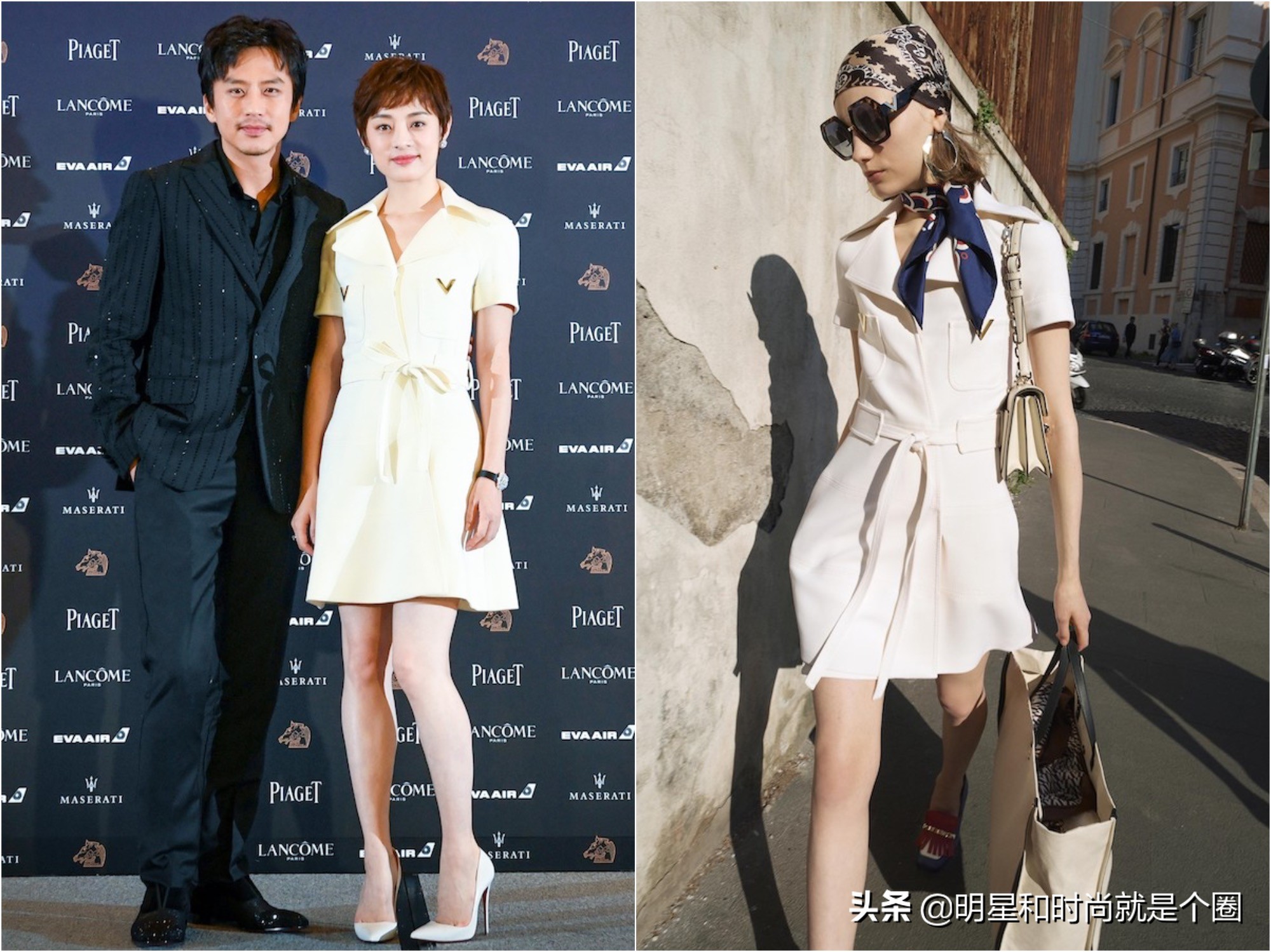 孙俪身穿小黑裙参加活动，短发造型依然是满满的少女感