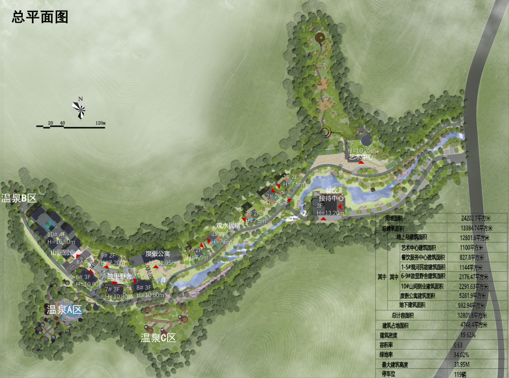 温泉度假区总平面图