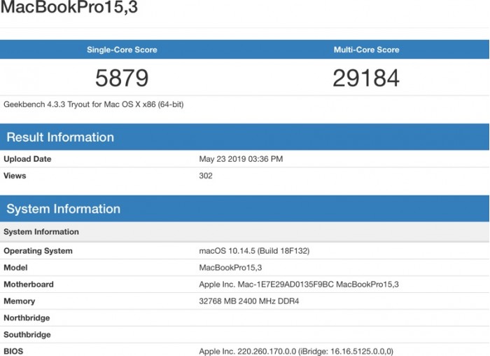 今年款MacBook Pro显卡跑分曝出：特性明显提高