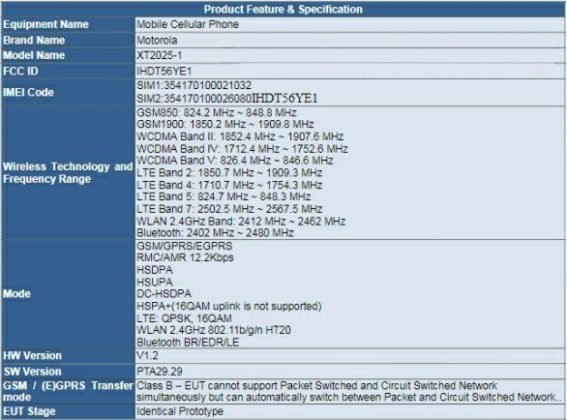 摩托罗拉手机XT2025根据FCC认证 Moto E6或迅速来临