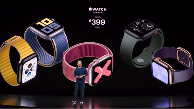 Apple Watch第5代公布：丰富多彩材料，延长续航力，3199元起