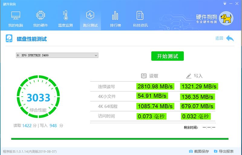 带灯的旗舰M.2 SSD！威刚XPG龙耀S40G 512GB评测