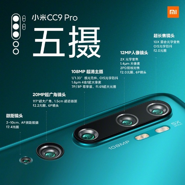 小米手机CC9 Pro价钱发布 2799元（6 128GB）开售