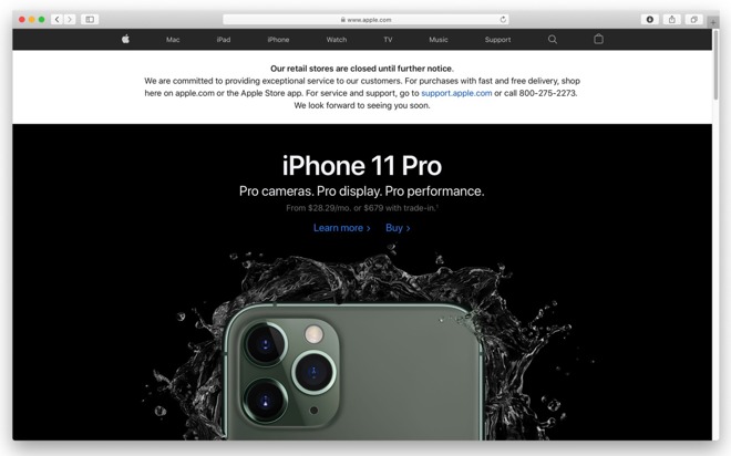 官方网站通告：Apple Store如今早已关掉 等候进一步通告