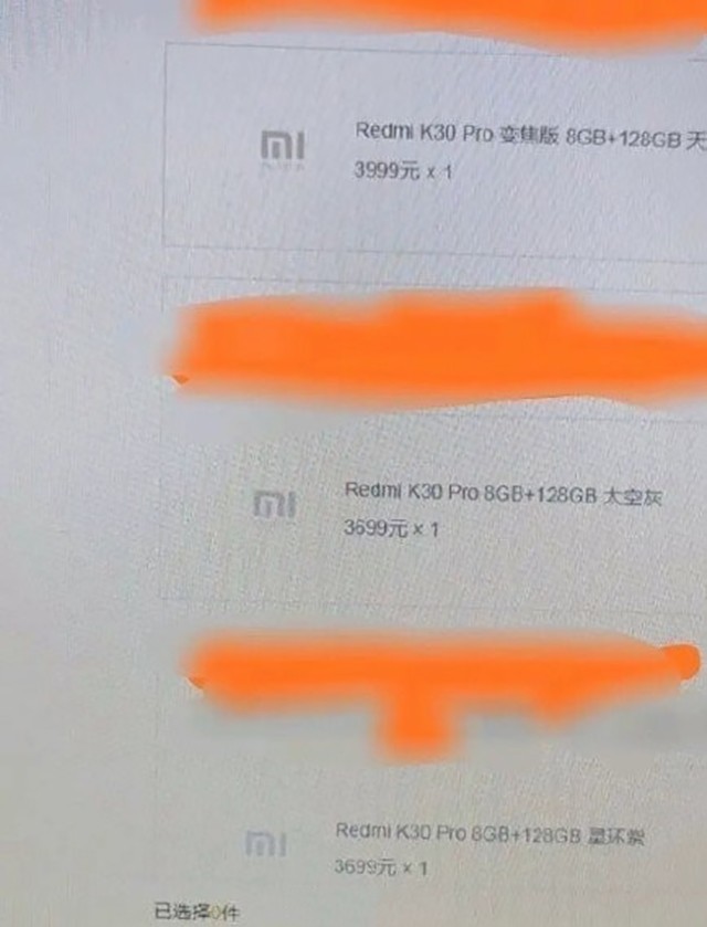 Redmi K30 Pro打开预定 起市场价或为3699元