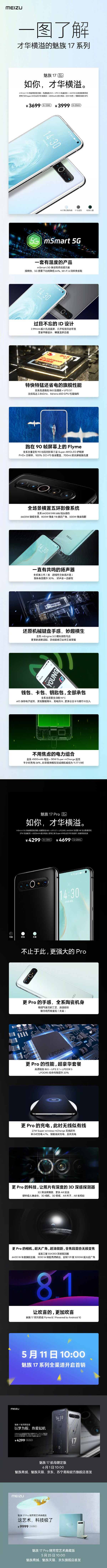 一图掌握博学多才的魅族17系列产品 3699元起5·11日发售