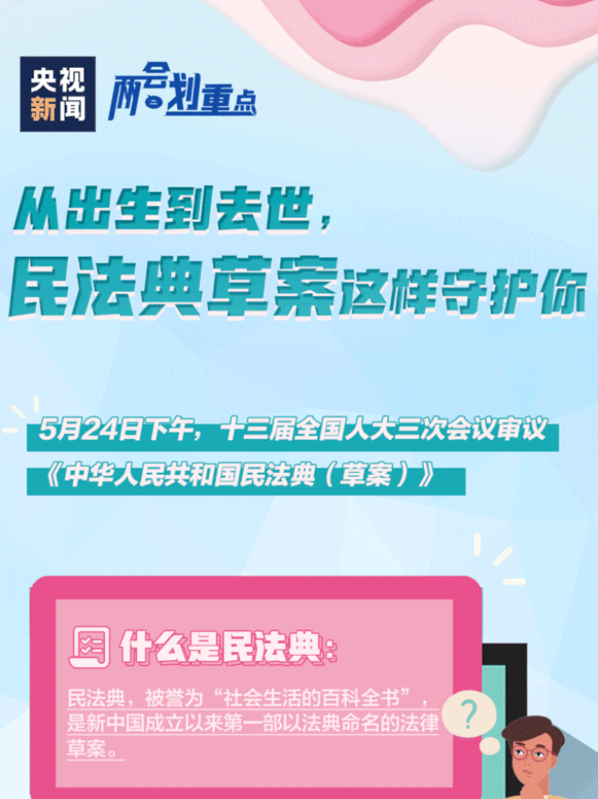从出生到去世，民法典草案这样守护你