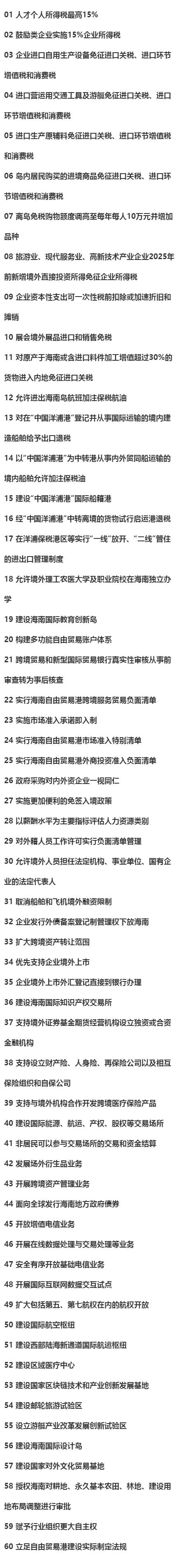 重磅官宣！海南自由贸易港政策干货精选60条