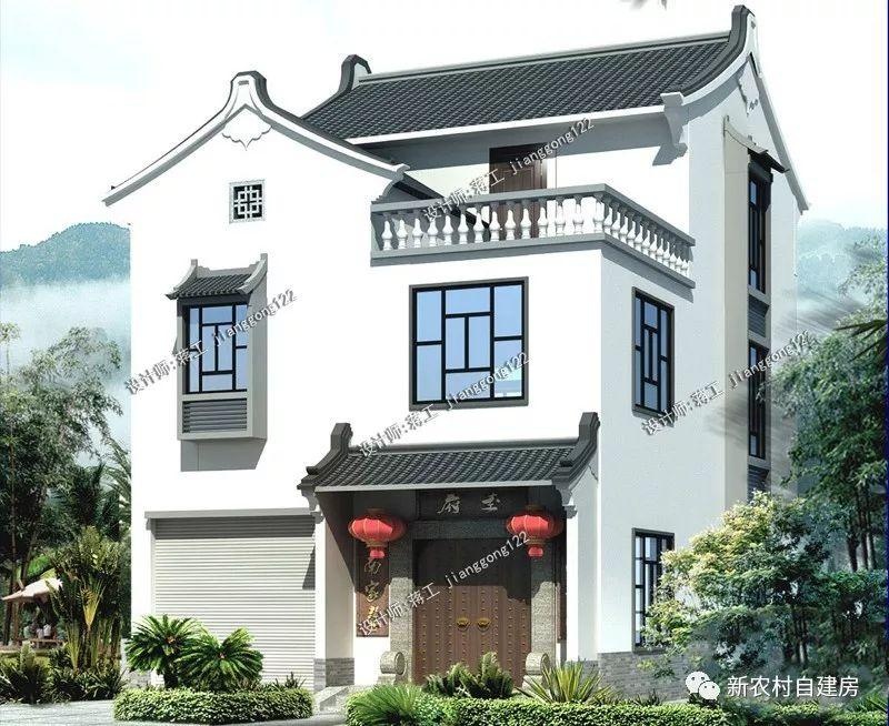 25万建套中式别墅，8×11.5米仅80平，三层的可以传三代