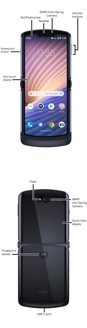 摩托罗拉手机第二代翻折屏手机Razr 5G外观设计关键点曝出：改成后指纹识别