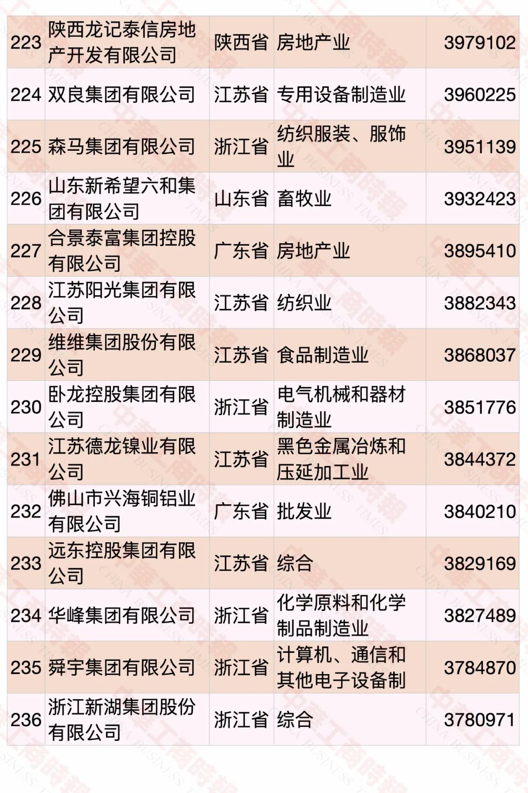 2020中國民營企業(yè)500強榜單