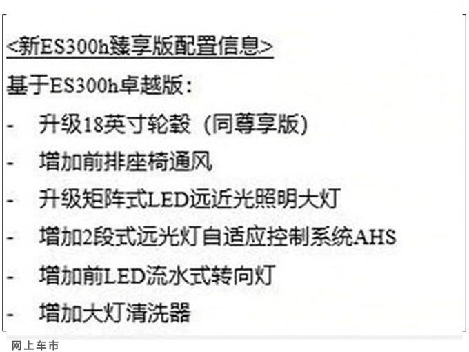 雷克萨斯ES新车型曝光！4S报价39.6万元，贵2.2万换来6项配置