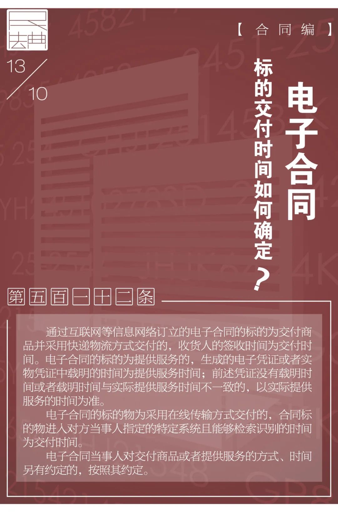 每日一“典”丨电子合同，标的交付时间如何确定？