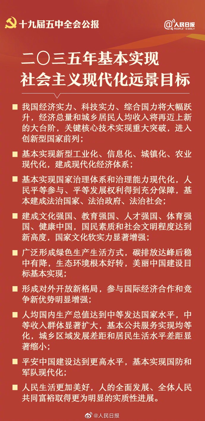 14个关键词速读五中全会公报