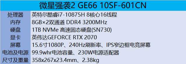 外形炫酷性能彪悍！微星强袭2 GE66全面评测