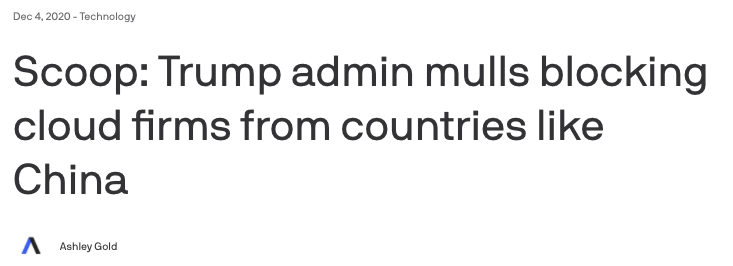 AWS 和Azure 中國業務危險了？ 特朗普或將下令：禁止美國企業在華開展雲業務