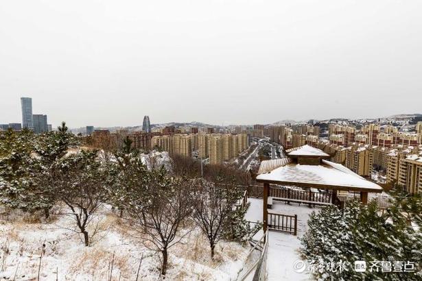 After Jinan snow panoramic graph! One pink uprise looks far, label with camera lens 2020 of yours