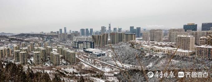 After Jinan snow panoramic graph! One pink uprise looks far, label with camera lens 2020 of yours