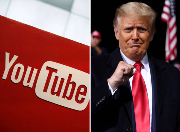 YouTube封禁特朗普频道至少一周，很可能还会延长