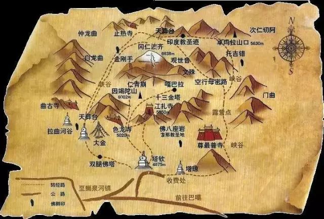 冈仁波齐神山地图图片