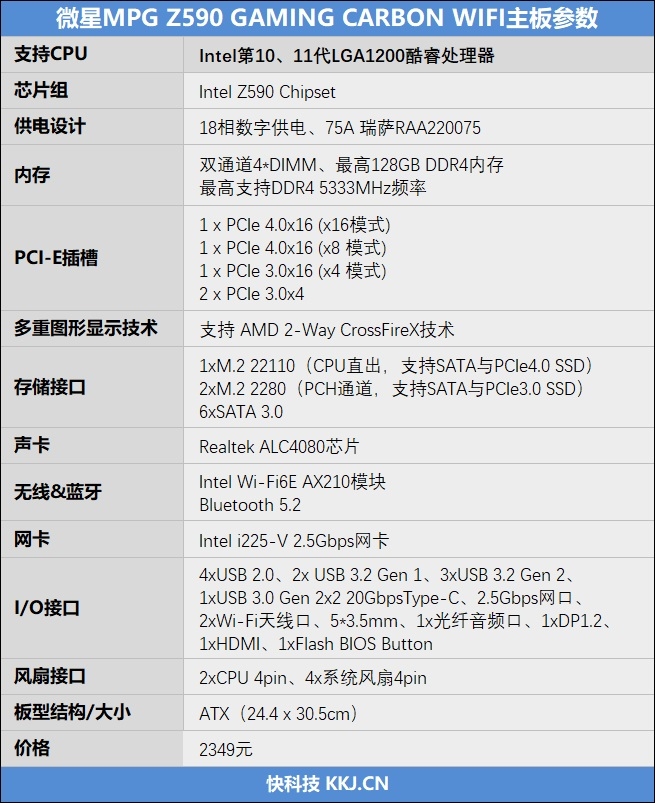 史上最猛的暗黑板！微星MPG Z590 GAMING CARBON WIFI主板评测