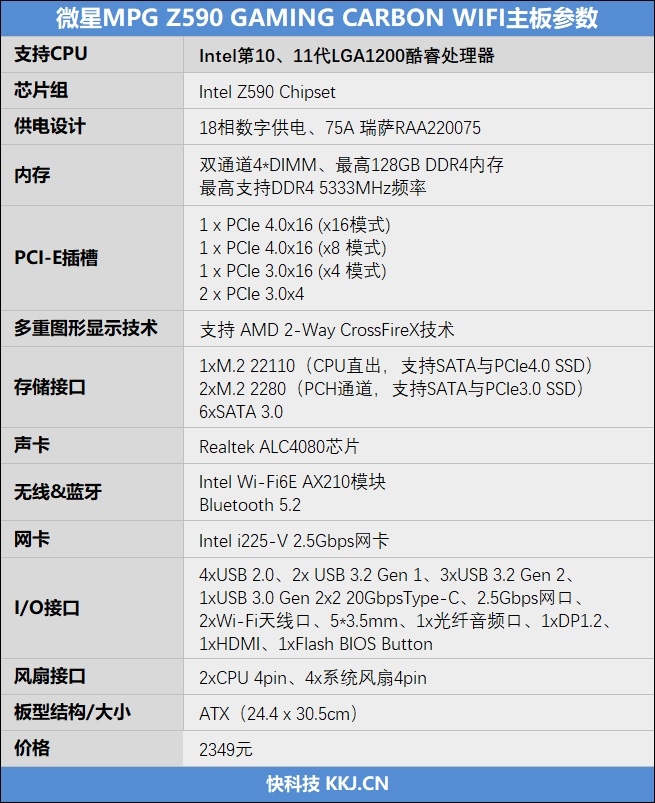 史上最猛的暗黑板！微星MPG z590 gaming carbon wifi主板评测