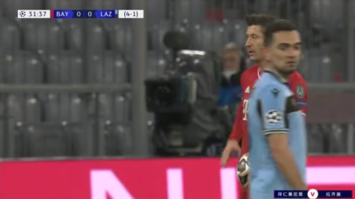 欧冠-莱万点射+中柱舒波莫廷建功 拜仁2-1拉齐奥