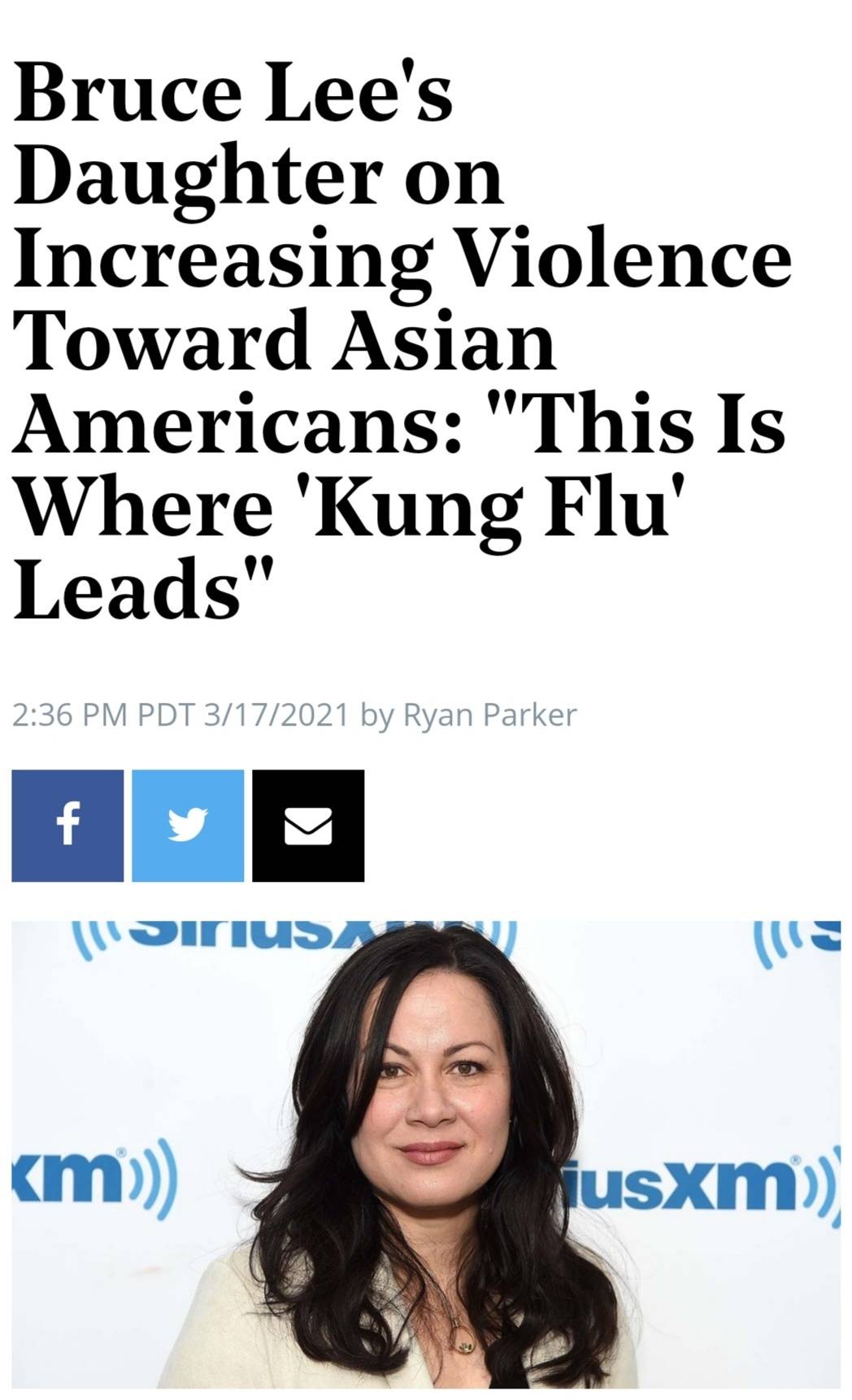 美国针对亚裔暴力事件激增，李小龙女儿“出手”了