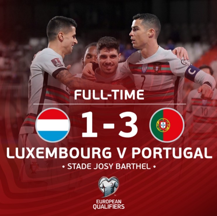世预赛-C罗破门+失单刀内托两助攻 葡萄牙3-1逆转卢森堡