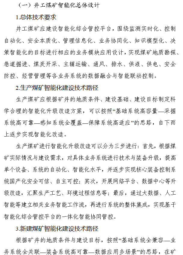 《煤矿智能化建设指南（2021年版）》发布