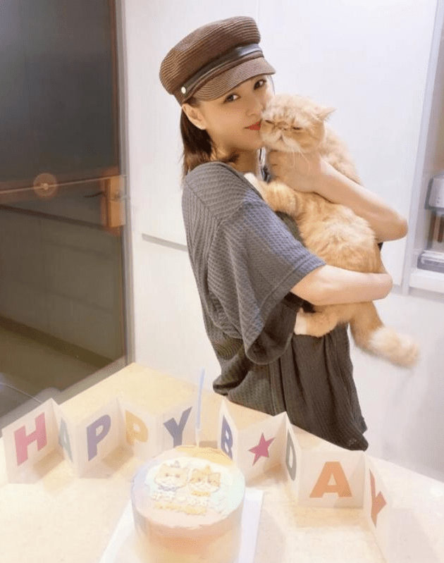 阿娇瘦身成功晒美照 怀抱宠物猫对镜甜笑一脸宠