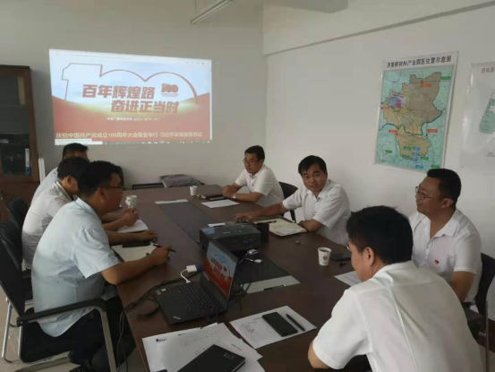 济南新材料产业园区机关支部组织学习习近平总书记在庆祝建党100周年大会上的重要讲话精神